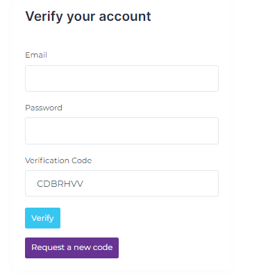 Verify account and sign in