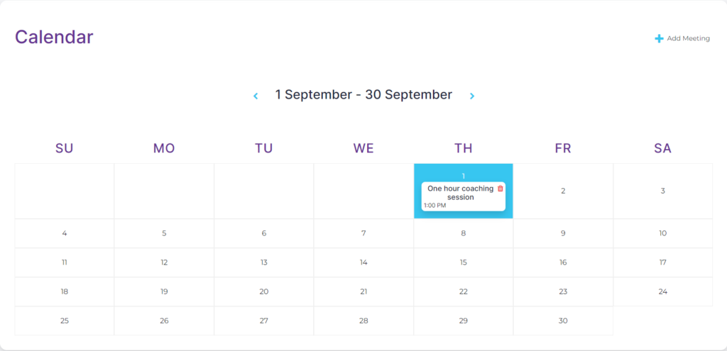 Client Meeting on Calendar View