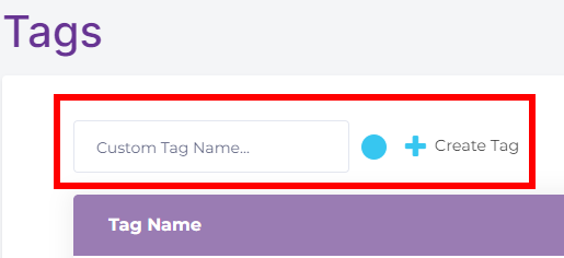 Custom Tag Tag Page