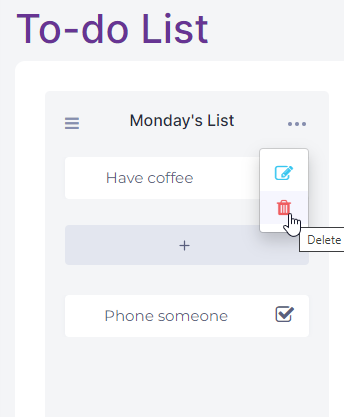 Work with To-do Lists - Delete List